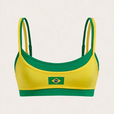 Brazil Flag Print Top
