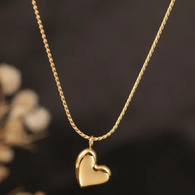 18K Gold-Tone Heart Pendant Necklace